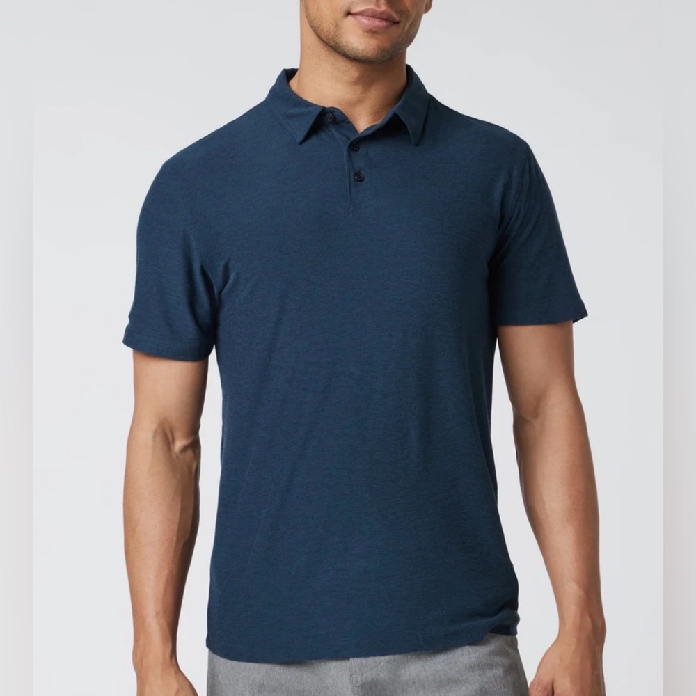 Vuori Strato Tech Polo Shirt Navy Heather Men Size XL